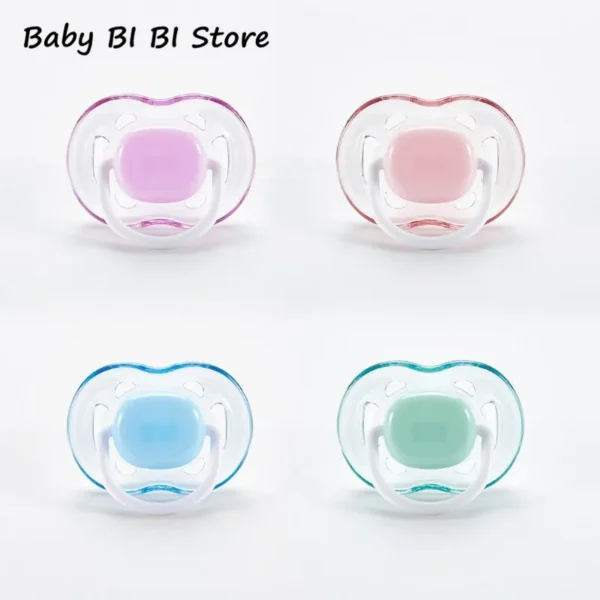 Baby Silicone Pacifier Soothing Infants Bite Chew Supplies Newborn Comfort Appease Nipple Flat Teat Pacifiers