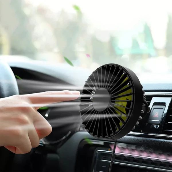 USB Powered Mini Fan 3 Speed Strong Wind Car Air Vent Mount Auto Vehicle Fan with Adjustable Clip for Vehicle SUV RV