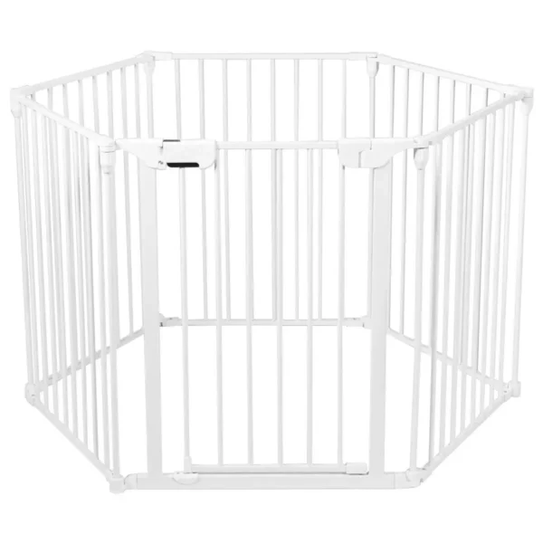DORTALA 6 Panel Fireplace Fence Baby Pet Safety Gate Playpen Adjustable Room Divider