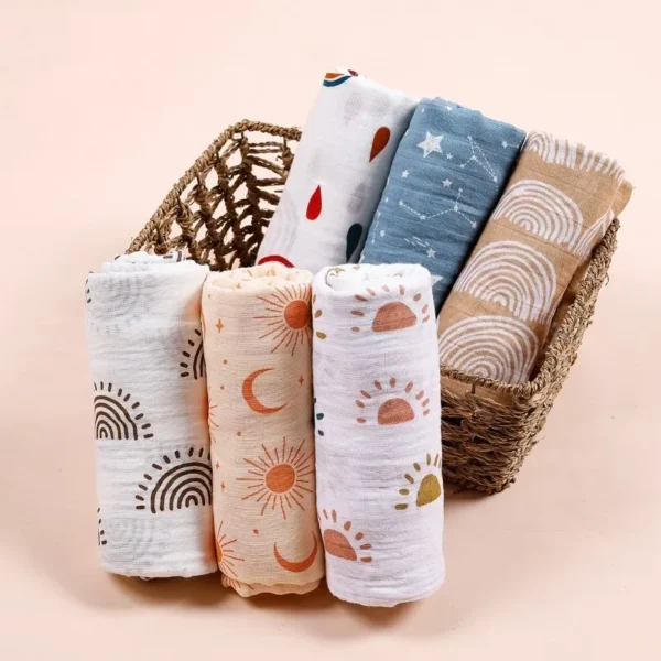 Summer Baby Blanket 100% Cotton 120*110cm 2 Layers Newborn Baby Bath Towel Wrap Muslin Swaddle Blankets Bath Towel Wrap