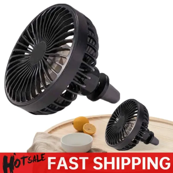 USB Powered Car Cooling Fan 3 Speed Strong Wind Car Air Vent Mount Mini Fan with Adjustable Clip for Vehicle SUV RV