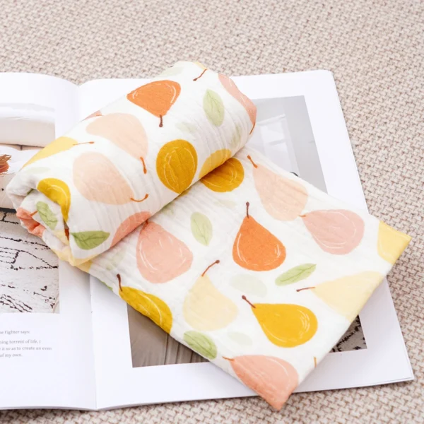 HappyFlute 1PC Muslin Baby Blanket 100x100cm Cotton Swaddle Wrap Soft Comfortable Blanket for Babies