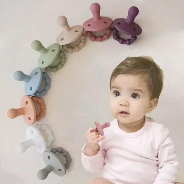 Baby Silicone Pacifier Soft BPA Free Soother Infant Dummy Nipple Newborn Baby Teether Toy Teething Nursing Pacifier Chain Pendan
