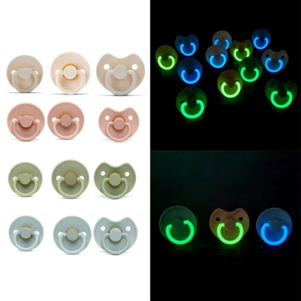 Round Soft Baby Pacifier BPA Silicone Pacifier Safe Luminous Pacifier Soother Baby Essentials- for 6 Months Above