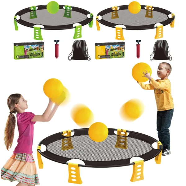 Inflatable Volleyball Game Set with Carry Bag 2 Balls Multiplayer Volleyball Battle Game for Boys Girls Teens