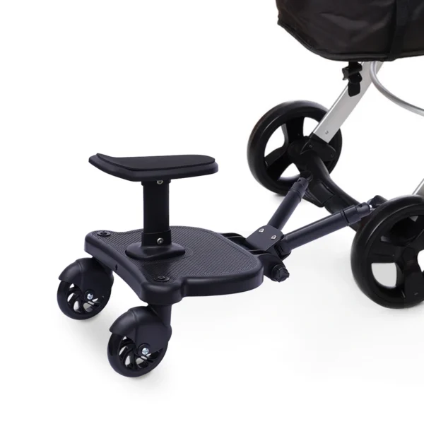 2-In-1 Design Black Stroller Board 360 ° Rotatable Baby Stroller Board 3-7Y 25kg Max Load Compatible With Most Strollers