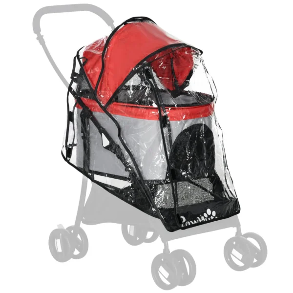 Rain Cover for dog Stroller with Front and Rear Access Waterproof Pet Pram Canopy Protection