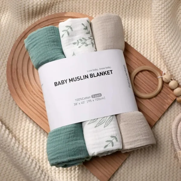 Baby Swaddle Blanket Unisex Swaddle Wrap Soft Silk Muslin Unisex Receiving Blanket Baby Blankets Newborn Baby Swaddle Blanket