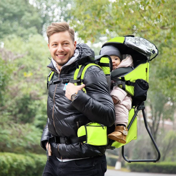 HOMCOM Baby Hiking Backpack Carrier w/ Detachable Rain Cover for Toddlers