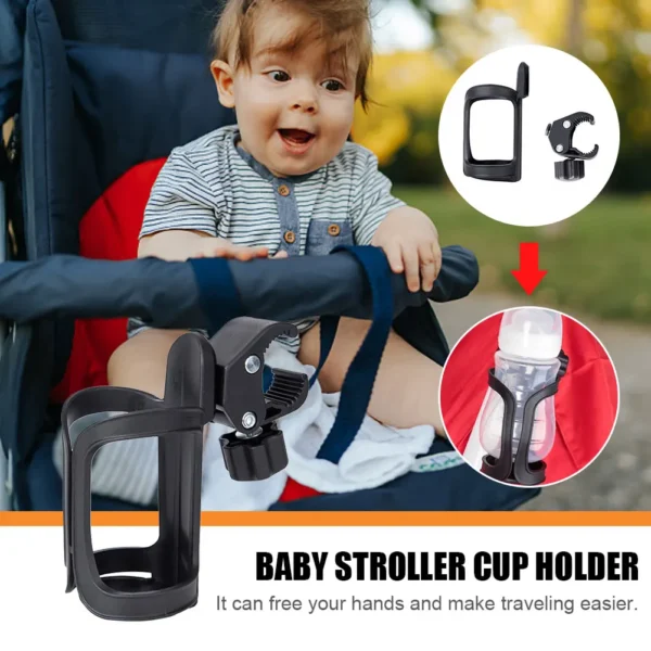 Stroller Cup Holder Bottle Holder 360 Degrees Rotation Universal Cup Holder for Stroller Bike Wheelchair Walker Scooter