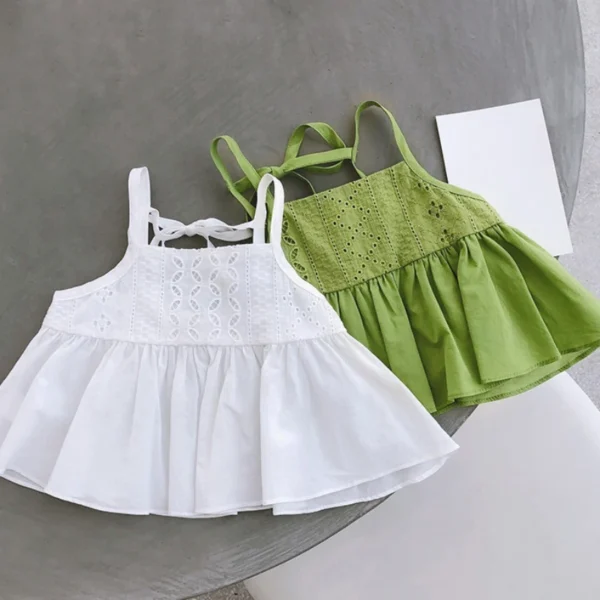 Summer Children Baby Girls T Shirt Toddler Girl Sleeveless Solid Color Tops Kids Vest Suspenders Clothes foreign style 2-7T